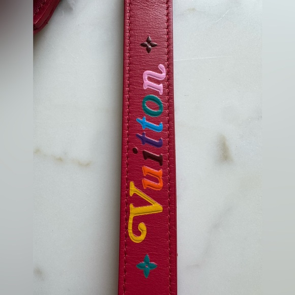 LOUIS VUITTON New Wave Long Wallet Rouge Red Calfskin Silver LV Wrist Strap MIE - Picture 4 of 13